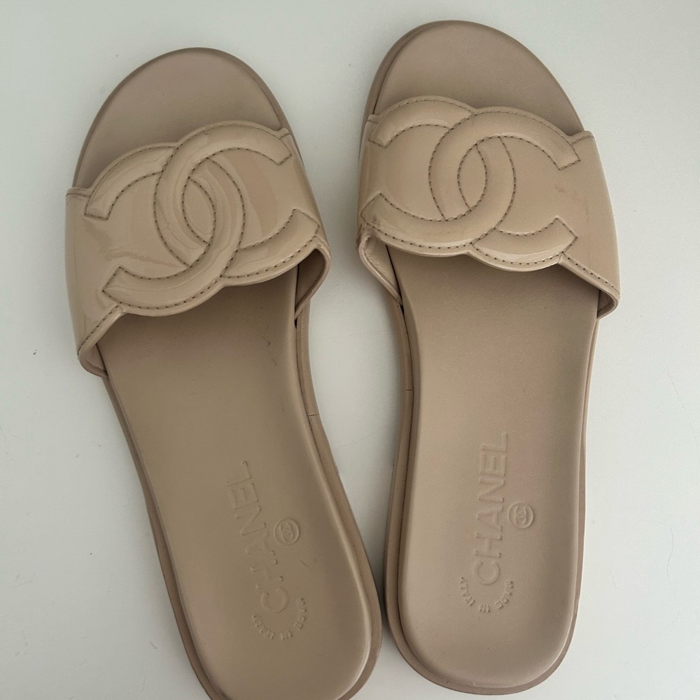 Chanel Beige Slide Sandals - Picture 5 of 16